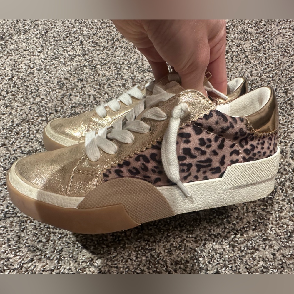 DV by Dolce Vita Gold and Leopard Kids Sneakers